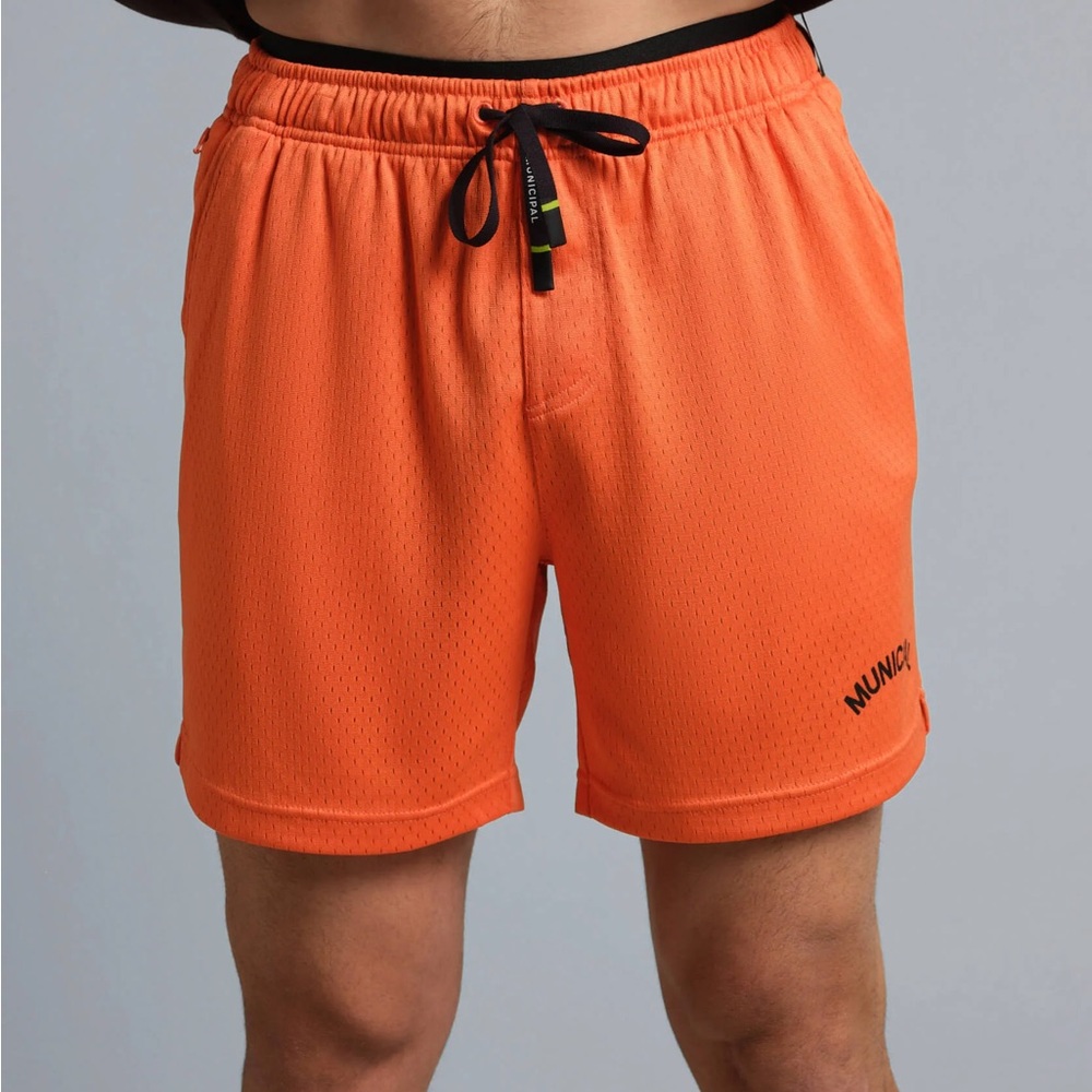 NWOT Municipal Men’s XXL 2XL Poppy Orange Field Day Mesh Shorts Gym Basketball